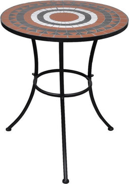 vidaXL Bistrotafel 60 cm mozaïek terracottakleurig en wit