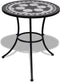 vidaXL - Bistrotafel - 60 - cm - mozaïek - zwart - en - wit