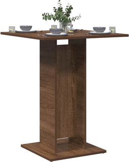 vidaXL - Bistrotafel - 60x60x75 - cm - bewerkt - hout - bruin - eikenkleur