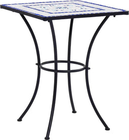 vidaXL - Bistrotafel - mozaïek - 60 - cm - keramiek - blauw - en - wit