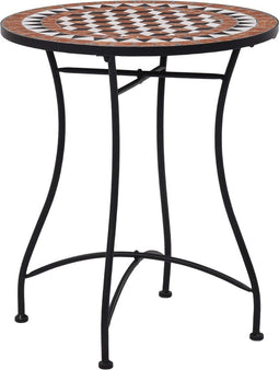 vidaXL - Bistrotafel - mozaïek - 60 - cm - keramiek - bruin