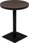 vidaXL - Bistrotafel - rond - 60x75 - cm - MDF - en - staal - donker - essenkleur