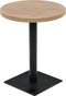 vidaXL - Bistrotafel - rond - 60x75 - cm - MDF - en - staal - eikenkleur