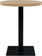 vidaXL - Bistrotafel - rond - 60x75 - cm - MDF - en - staal - eikenkleur