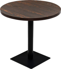 vidaXL - Bistrotafel - rond - 80x75 - cm - MDF - en - staal - donker - essenkleur