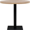 vidaXL - Bistrotafel - rond - 80x75 - cm - MDF - en - staal - eikenkleur