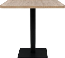 vidaXL - Bistrotafel - vierkant - 80x80x75 - cm - MDF - en - staal - eikenkleur