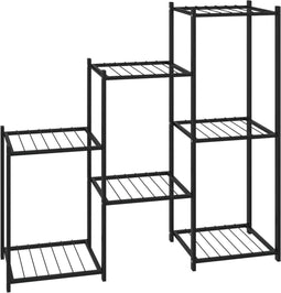 vidaXL - Bloemenstandaard - 83x25x80 - cm - ijzer - zwart