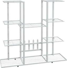 vidaXL - Bloemenstandaard - 94,5x25x89 - cm - ijzer - wit
