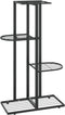 vidaXL - Bloemenstandaard - met - 4 - lagen - 43x22x76 - cm - metaal - zwart