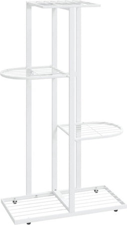 vidaXL - Bloemenstandaard - met - 4 - lagen - 43x22x76 - cm - metaal - wit