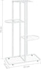 vidaXL - Bloemenstandaard - met - 4 - lagen - 43x22x76 - cm - metaal - wit