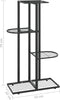 vidaXL - Bloemenstandaard - met - 4 - lagen - 43x22x76 - cm - metaal - zwart