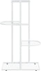vidaXL - Bloemenstandaard - met - 4 - lagen - 43x22x76 - cm - metaal - wit