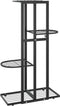 vidaXL - Bloemenstandaard - met - 4 - lagen - 43x22x76 - cm - metaal - zwart