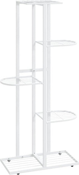vidaXL - Bloemenstandaard - met - 5 - lagen - 43x22x98 - cm - metaal - wit