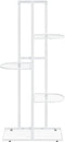 vidaXL - Bloemenstandaard - met - 5 - lagen - 43x22x98 - cm - metaal - wit