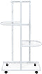 vidaXL - Bloemenstandaard - met - wielen - 4-laags - 44x23x80 - cm - ijzer - wit