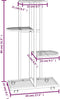 vidaXL - Bloemenstandaard - met - wielen - 4-laags - 44x23x80 - cm - ijzer - wit