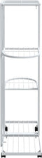 vidaXL - Bloemenstandaard - met - wielen - 4-laags - 44x23x80 - cm - ijzer - wit