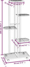 vidaXL - Bloemenstandaard - met - wielen - 5-laags - 44x23x100 - cm - ijzer - wit