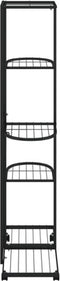 vidaXL - Bloemenstandaard - met - wielen - 5-laags - 44x23x100 - cm - ijzer - zwart