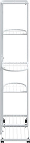 vidaXL - Bloemenstandaard - met - wielen - 5-laags - 44x23x100 - cm - ijzer - wit