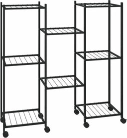 vidaXL - Bloemenstandaard - met - wielen - 83x25x83,5 - cm - ijzer - zwart