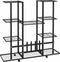 vidaXL - Bloemenstandaard - met - wielen - 94,5x24,5x91,5 - cm - ijzer - zwart