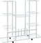 vidaXL - Bloemenstandaard - met - wielen - 94,5x24,5x91,5 - cm - ijzer - wit