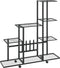 vidaXL - Bloemenstandaard - met - wielen - 94,5x25x92,5 - cm - metaal - zwart
