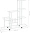 vidaXL - Bloemenstandaard - met - wielen - 94,5x25x92,5 - cm - metaal - wit
