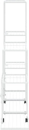 vidaXL - Bloemenstandaard - met - wielen - 94,5x25x92,5 - cm - metaal - wit
