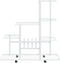 vidaXL - Bloemenstandaard - met - wielen - 94,5x25x92,5 - cm - metaal - wit