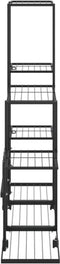 vidaXL - Bloemenstandaard - met - wielen - 94,5x25x92,5 - cm - metaal - zwart