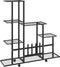 vidaXL - Bloemenstandaard - met - wielen - 94,5x25x92,5 - cm - metaal - zwart