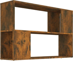 vidaXL - Boekenkast - 100x24x63 - cm - bewerkt - hout - gerookt - eikenkleurig