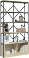 vidaXL - Boekenkast - 100x26x180 - cm - bewerkt - hout - en - metaal - sonoma - eiken