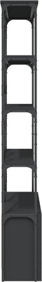 vidaXL - Boekenkast - 100x26x180 - cm - bewerkt - hout - en - metaal - zwart