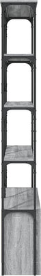 vidaXL - Boekenkast - 100x26x180 - cm - bewerkt - hout - en - metaal - grijs - sonoma