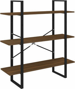 vidaXL - Boekenkast - 100x30x105 - cm - bewerkt - hout - bruin - eikenkleur