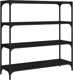 vidaXL - Boekenkast - 100x33x100 - cm - bewerkt - hout - en - staal - zwart