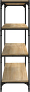vidaXL - Boekenkast - 100x33x100 - cm - bewerkt - hout - en - staal - sonoma - eiken