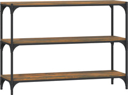 vidaXL - Boekenkast - 100x33x70,5 - cm - bewerkt - hout - en - staal - gerookt - eiken