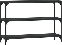 vidaXL - Boekenkast - 100x33x70,5 - cm - bewerkt - hout - en - staal - zwart