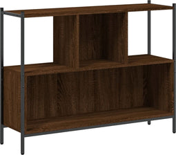 vidaXL - Boekenkast - 102x28x77,5 - cm - bewerkt - hout - bruin - eikenkleur