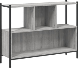 vidaXL - Boekenkast - 102x28x77,5 - cm - bewerkt - hout - grijs - sonoma - eikenkleur