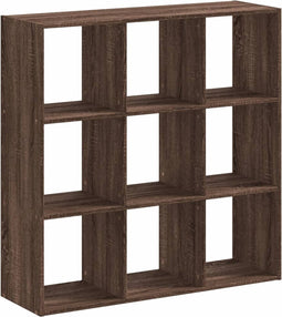 vidaXL - Boekenkast - 102x32x102 - cm - bewerkt - hout - bruin - eikenkleur