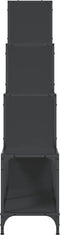 vidaXL - Boekenkast - 122x30x132 - cm - bewerkt - hout - en - metaal - zwart