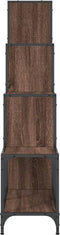 vidaXL - Boekenkast - 122x30x132 - cm - bewerkt - hout - en - metaal - bruin - eiken